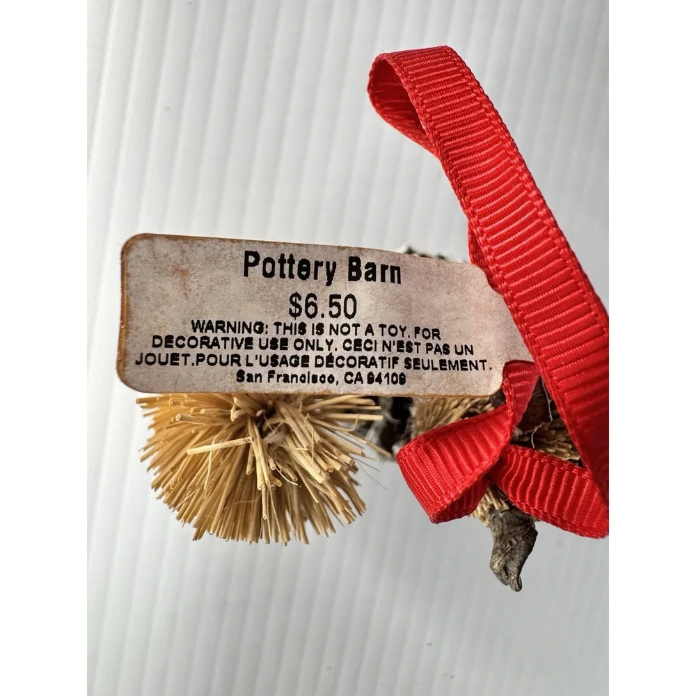 Pottery Barn NWT Squirrel Christmas Ornament Hanging Pinecone 4